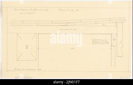 Böhmer Franz (1907-1943), Wohnhaus Ministerialrat Dr. Walter Blümich in Berlin-Zehlendorf (8. Oktober 1935): Giebel: Cut. Bleistift auf Transparent, 41 x 68,7 cm (einschließlich Scankanten) Stockfoto