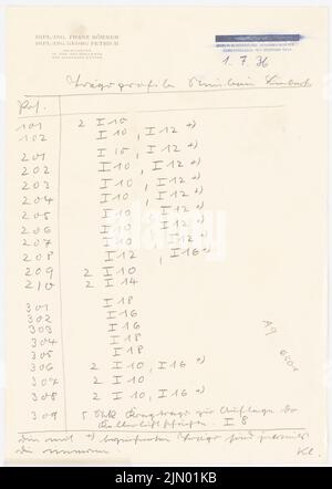 Böhmer Franz (1907-1943), Liebert-Wohnhaus in Berlin-Lichtenrade (1.. Juli 1936): Tabelle. Bleistift auf Papier, 30,3 x 21,6 cm (einschließlich Scankanten) Stockfoto