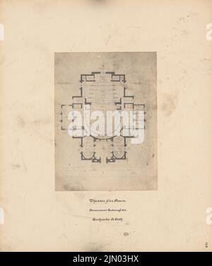 Orth August (1828-1901), Theater in Posen (1874): Grundriß Erdgeschoss (Parkett). Foto auf Karton, 39,4 x 33,2 cm (inklusive Scan-Kanten) Orth August (1828-1901): Theater, Posen Stockfoto