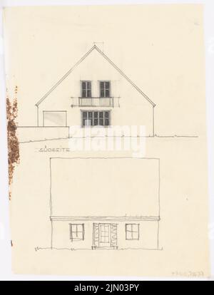 Böhmer Franz (1907-1943), Heimdirektor Beuermann in Kleinmachnow (1937-1937): 2 Aufrufe. Bleistift auf transparent, 28,7 x 21,9 cm (inklusive Scankanten) Böhmer & Petrich : Wohnhaus Direktor Beuermann, Kleinmachnow Stockfoto