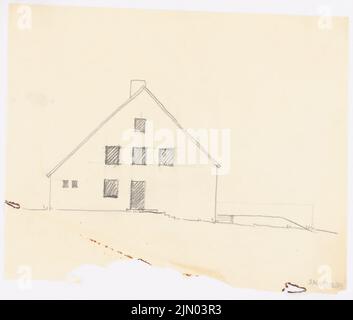 Böhmer Franz (1907-1943), Hausdirektor Beuermann in Kleinmachnow (1937-1937): Entwurfsansicht. Führung auf transparent, 25,5 x 30 cm (inklusive Scankanten) Böhmer & Petrich : Wohnhaus Direktor Beuermann, Kleinmachnow Stockfoto