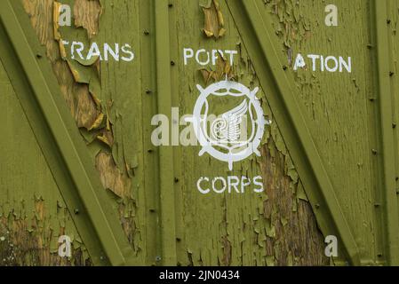 Historische United States Army Transportation Corps Boxcar Stockfoto