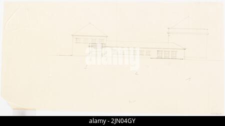 Böhmer Franz (1907-1943), Atelier Graf Plettenberg in Berlin-Dahlem (1940-1940): Blick. Bleistift auf Transparent, 41,2 x 79,5 cm (inklusive Scankanten) Böhmer Franz (1907-1943): Atelier Graf Plettenberg, Berlin-Dahlem Stockfoto