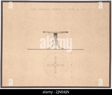 Böhmer Franz (1907-1943), Baubüro Franz Böhmer in Berlin-Charlottenburg. (?) Umrechnung (1940-1940): Rundtisch 1:10. Leichter Bruch auf Karton, 32,2 x 40,2 cm (inklusive Scankanten) Böhmer & Petrich : Baubüro Franz Böhmer Goethestraße 10-11, Berlin (?). Umbau Stockfoto