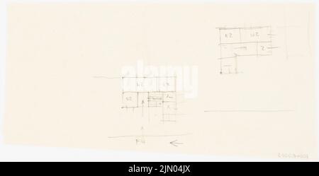 Böhmer Franz (1907-1943), Atelier Graf Plettenberg in Berlin-Dahlem (1940-1940): Grundriß. Bleistift auf Transparent, 20,2 x 39,7 cm (inklusive Scankanten) Böhmer Franz (1907-1943): Atelier Graf Plettenberg, Berlin-Dahlem Stockfoto