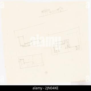Böhmer Franz (1907-1943), Atelier Graf Plettenberg in Berlin-Dahlem (1940-1940): Grundriß, Aussicht. Bleistift auf Transparent, 35,7 x 38 cm (inklusive Scankanten) Böhmer Franz (1907-1943): Atelier Graf Plettenberg, Berlin-Dahlem Stockfoto
