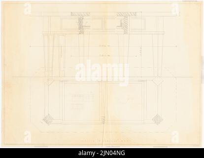 Böhmer Franz (1907-1943), Baubüro Franz Böhmer in Berlin-Charlottenburg. (?) Umbau (1940-1940): Tisch in Mahagoni 1: 1. Bleistift auf Transparent, 90,7 x 125 cm (inklusive Scankanten) Böhmer & Petrich : Baubüro Franz Böhmer Goethestraße 10-11, Berlin (?). Umbau Stockfoto