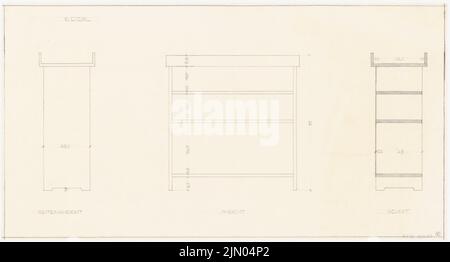 Böhmer Franz (1907-1943), Baubüro Franz Böhmer in Berlin-Charlottenburg. (?) Umrüstung (1940-1940): Regal. Bleistift auf Transparent, 30,4 x 56,7 cm (inklusive Scankanten) Böhmer & Petrich : Baubüro Franz Böhmer Goethestraße 10-11, Berlin (?). Umbau Stockfoto