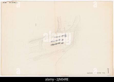 Böhmer Franz (1907-1943), Siedlung am Hang (ohne Datum): Lageplan 1: 1000. Bleistift auf Transparent, 81 x 119,8 cm (inklusive Scan-Kanten) Böhmer Franz (1907-1943): Siedlung am Hang Stockfoto