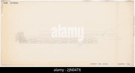 Böhmer Franz (1907-1943), Siedlung am Hang (ohne Datum): Blick nach Süden 1: 200. Bleistift auf Transparent, 59,7 x 120,4 cm (inklusive Scan-Kanten) Böhmer Franz (1907-1943): Siedlung am Hang Stockfoto