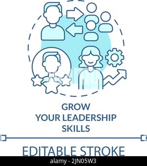 Erweiterung der Führungsqualitäten türkisfarbenes Konzeptsymbol Stock Vektor