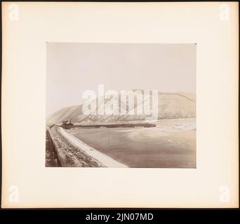 Hutterer Za, Blechstapel am Eisentor (ohne Dat.): Kanalbauarbeiten. Foto auf Karton, 42,3 x 48,2 cm (inklusive Scan-Kanten) Hutterer Geza (1864-1917): Spundwand beim Eisernen Tor Stockfoto