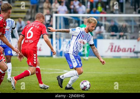 Odense, Dänemark. 07. August 2022. Sander Svendsen (10) von ob beim Superliga-Spiel 3F zwischen Odense Boldklub und Aarhus GF im Nature Energy Park in Odense. (Foto: Gonzales Photo/Alamy Live News Stockfoto