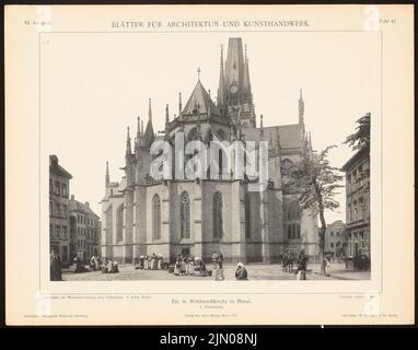 Adler Friedrich (1827-1908), St. Willibrord, Wesel. (Aus: Blätter für Architektur und Kunsthandwerk, 11. Jahr, 1898, Tafel 47.) (1898-1898): Blick von der Chorseite. Leichter Druck auf Papier, 27,2 x 34,7 cm (inklusive Scankanten) Adler Friedrich (1827-1908): St. Willibrord, Wesel. (Aus: Blätter für Architektur und Kunsthandwerk, 11. Jg., 1898, Tafel 47) Stockfoto