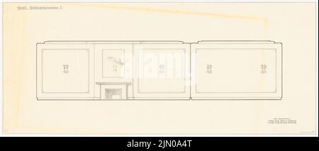 Böhmer Franz (1907-1943), Wohngebäude Ompteda in Berlin-Dahlem. Umbau (1937-1937): Wandansicht. Bleistift auf transparent, 40,4 x 94 cm (inklusive Scankanten) Böhmer & Petrich : Wohnhaus Ompteda, Berlin-Dahlem. Umbau Stockfoto