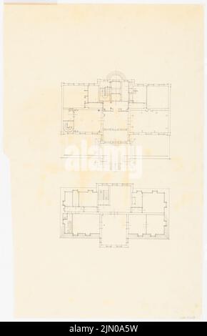 Böhmer Franz (1907-1943), Wohngebäude Ompteda in Berlin-Dahlem. Umbau (1937-1937): Entwurf Grundriß. Bleistift auf transparent, 76,1 x 49,1 cm (inklusive Scankanten) Böhmer & Petrich : Wohnhaus Ompteda, Berlin-Dahlem. Umbau Stockfoto