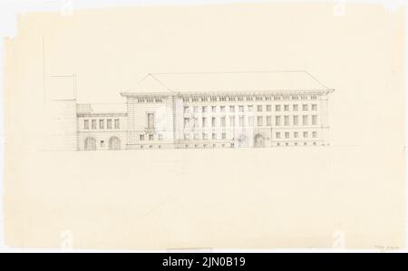 Böhmer Franz (1907-1943), Haus der SS Standarte 109. (?) In Posen (ohne DAT.): Aussicht. Bleistift auf Transparent, 46,5 x 75,1 cm (inklusive Scankanten) Böhmer Franz (1907-1943): Haus der 109. SS Standarte (?), Posen Stockfoto