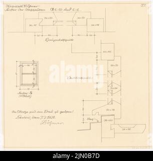 Böhmer Franz (1907-1943), Einfamilienhaus Böhmer in Heidelberg (07.02.1928): Loft: Cuts 1: 1. Bleistift auf Transparent, 40,8 x 41,4 cm (inklusive Scankanten) Böhmer Franz (1907-1943): Wohnhaus Böhmer, Heidelberg Stockfoto