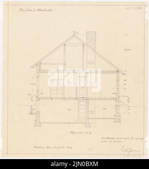 Böhmer Franz (1907-1943), Wohngebäude Boelicke in Berlin-Nikolassee (13. Juli 1934): Querschnitt 1:50. Bleistift auf transparent, 35,8 x 33,5 cm (inklusive Scankanten) Böhmer & Petrich : Wohnhaus Boelicke, Berlin-Nikolassee Stockfoto