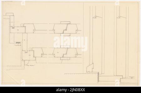 Böhmer Franz (1907-1943), Wohngebäude Boelicke in Berlin-Nikolassee (1934-1934): Türrahmen: Detailierter Schnitt. Bleistift auf transparent, 44,8 x 73,1 cm (inklusive Scankanten) Böhmer & Petrich : Wohnhaus Boelicke, Berlin-Nikolassee Stockfoto