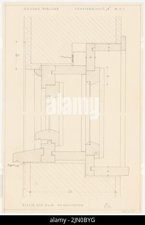 Böhmer Franz (1907-1943), Wohngebäude Boelicke in Berlin-Nikolassee (27. Juni 1934): Fenster: Schnitt 1: 1. Bleistift auf transparent, 62,4 x 42,3 cm (inklusive Scankanten) Böhmer & Petrich : Wohnhaus Boelicke, Berlin-Nikolassee Stockfoto