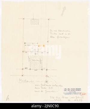 Böhmer Franz (1907-1943), Hausdirektor Beuermann in Kleinmachnow (15. April 1937): Abteilung. Bleistift, farbiger Bleistift auf transparent, 34,7 x 30,3 cm (inklusive Scankanten) Böhmer & Petrich : Wohnhaus Direktor Beuermann, Kleinmachnow Stockfoto