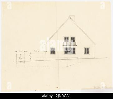 Böhmer Franz (1907-1943), Hausdirektor Beuermann in Kleinmachnow (1937-1937): Blick. Bleistift auf transparent, 23,6 x 28,6 cm (inklusive Scankanten) Böhmer & Petrich : Wohnhaus Direktor Beuermann, Kleinmachnow Stockfoto