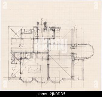 Rüster Emil (1883-1949), Villa (ohne dat.): Grundriß. Bleistift auf Papier, 18,8 x 21,2 cm (inklusive Scankanten) Rüster Emil (1883-1949): Villa Stockfoto