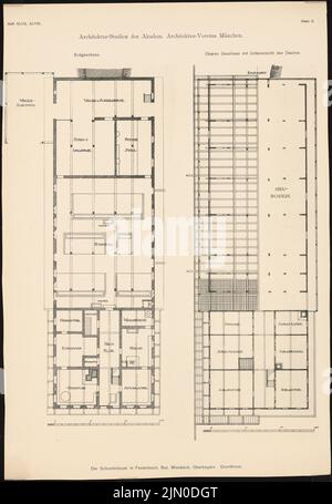 Unbekannter Architekt, der Schusterbauer in Festenbach (ohne Datum): Grundrisse EG OG. Druck auf Papier, 49,6 x 34,2 cm (einschließlich Scankanten) N.N. : Der Schusterbauer, Festenbach Stockfoto