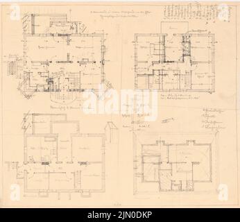 Rüster Emil (1883-1949), Stadtplan (ohne Datum): Department 1: 2500. Leichter Bruch auf Papier, 37,4 x 43,2 cm (inklusive Scankanten) Rüster Emil (1883-1949): Einfamilienhaus Stockfoto