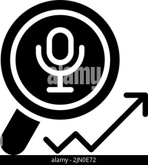 Schwarzes Glyphen-Symbol für Voice Marketing Stock Vektor