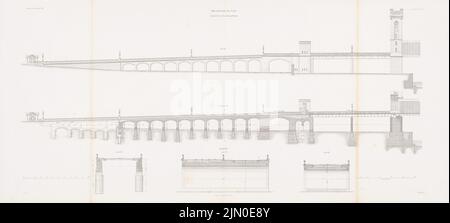 Lohse Adolf (1807-1867): Rheinbrücke, Köln. (Aus: Atlas zur Zeitschrift für Bauwesen, hrsg. v. G. Erbkam, Jg. 13, 1863) Lohse Adolf (1807-1867): Rheinbrücke, Köln. (Aus: Atlas zur Zeitschrift für Bauwesen, hrsg. v. G. Erbkam, Jg. 13, 1863) Stockfoto