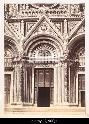 Unbekannter Fotograf, Dom S. Maria Assunta in Siena (ohne dat.): Fassadendetail. Foto auf Karton, 26,4 x 19,9 cm (einschließlich Scankanten) N.N. : Dom S. Maria Assunta, Siena Stockfoto