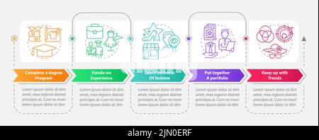 Immer Mode Dressmaker Rechteck Infografik Vorlage Stock Vektor