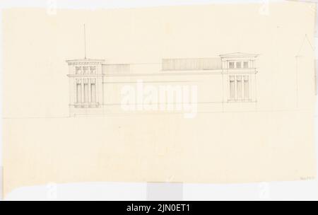 Böhmer Franz (1907-1943), Haus der SS Standarte 109. (?) In Posen (ohne dat.): Entwurfsansicht. Bleistift auf Transparent, 47,3 x 75 cm (inklusive Scankanten) Böhmer Franz (1907-1943): Haus der 109. SS Standarte (?), Posen Stockfoto