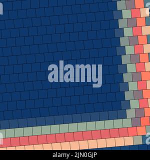 Abstrakt quadratisch bunte Palette Backstein Wand Textur Hintergrund mit geometrischen dekorative Illustration von Offset Quads Raster Muster Hintergrund desig Stockfoto