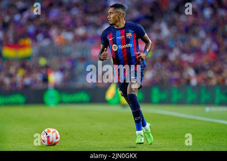 Raphael Dias Belloli Raphina vom FC Barcelona beim Pokalspiel Joan Gamper zwischen dem FC Barcelona und Pumas, das am 7. August 2022 im Spotify Camp Nou Stadium in Barcelona, Spanien, ausgetragen wurde. (Foto von Sergio Ruiz / PRESSIN) Stockfoto