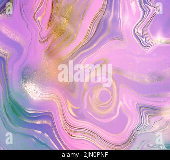 Flüssige, farbenfrohe Marmorstruktur. Stockfoto