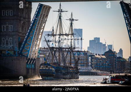 Replik 18. Jahrhundert schwedisches Schiff Göteborg zu Besuch in London, Großbritannien Stockfoto