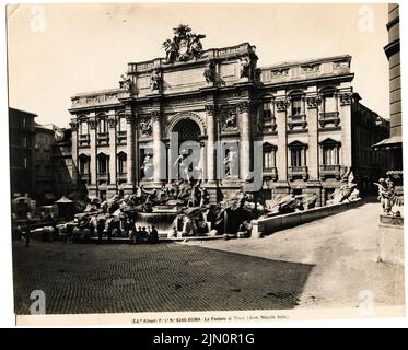 Salvi Niccolo (1697-1751), Fontana di Trevi, Rom (ohne dat.): Blick auf die Trevi Brunns, die 1762 fertiggestellt wurden, vor dem Palazzo Poli auf der Piazza del Quirinale nach einer Zeichnung L. Berninis. Foto, 20,5 x 25,5 cm (einschließlich Scankanten) Salvi Niccolo (1697-1751): Fontana di Trevi, Rom (ohne DAT.) Stockfoto