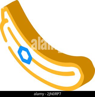 Abbildung des isometrischen Symbols für ganze Bananen Stock Vektor
