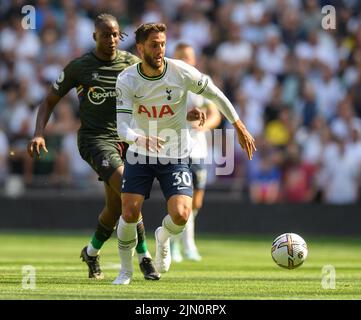 06 Aug 2022 - Tottenham Hotspur gegen Southampton - Premier League - Tottenham Hotspur Stadium Rodrigo Bentancur von Tottenham während des Spiels gegen Southampton Bildnachweis: © Mark Pain / Alamy Live News Stockfoto