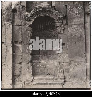 Unbekannter Fotograf, Figurennische in Baalbek (ohne dat.): Ansicht. Foto, 19,8 x 20,1 cm (einschließlich Scankanten) unbekannt. Fotograf : Figurennische in Baalbek (ohne DAT.) Stockfoto