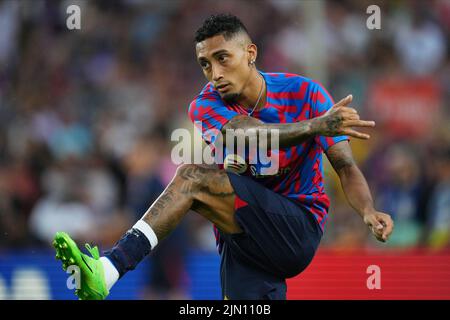 Raphael Dias Belloli Raphina vom FC Barcelona beim Pokalspiel Joan Gamper zwischen dem FC Barcelona und Pumas, das am 7. August 2022 im Spotify Camp Nou Stadium in Barcelona, Spanien, ausgetragen wurde. (Foto von Sergio Ruiz / PRESSIN) Stockfoto