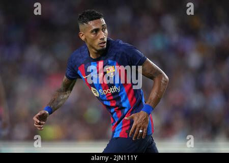 Raphael Dias Belloli Raphina vom FC Barcelona beim Pokalspiel Joan Gamper zwischen dem FC Barcelona und Pumas, das am 7. August 2022 im Spotify Camp Nou Stadium in Barcelona, Spanien, ausgetragen wurde. (Foto von Sergio Ruiz / PRESSIN) Stockfoto