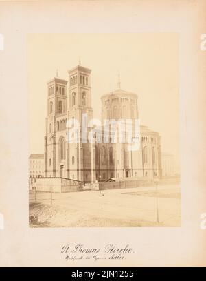 Adler Friedrich (1827-1908), Thomas-Kirche in Berlin-Kreuzberg (ohne dat.): Blick. Foto auf Karton, 35 x 27,1 cm (inklusive Scan-Kanten) Adler Friedrich (1827-1908): Thomaskirche, Berlin-Kreuzberg Stockfoto
