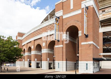 Im Neyland Stadium befinden sich die Freiwilligensportteams der University of Tennessee, vor allem die Fußballmannschaft. Stockfoto