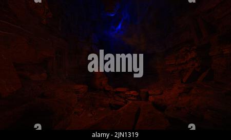 3D Illustration Hintergrund für Werbung und Wallpaper in der Natur- und Abenteuerszene. 3D Rendering im dekorativen Konzept. Stockfoto