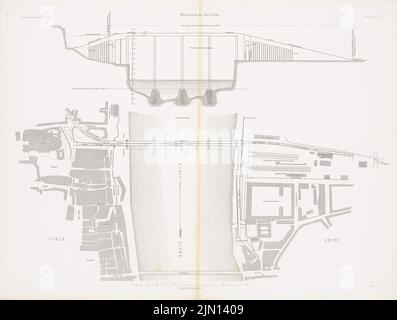 Lohse Adolf (1807-1867), Rheinbrücke, Köln. (Aus: Atlas zur Zeitschrift für Bauwesen, hrsg. v. G. Erbkam, Jg. 13, 1863): Abteilung, Ansicht. Stich auf Papier, 44,7 x 59,1 cm (einschließlich Scankante). Architekturmuseum der Technischen Universität Berlin Inv. Nr. ZFB 13,031. Lohse Adolf (1807-1867): Rheinbrücke, Köln. (Aus: Atlas zur Zeitschrift für Bauwesen, hrsg. v. G. Erbkam, Jg. 13, 1863) Stockfoto