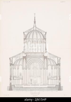 Adler Friedrich (1827-1908), Thomas-Kirche, Berlin-Kreuzberg. (Aus: Atlas zur Zeitschrift für Bauwesen, hrsg. v. G. Erbkam, Jg. 21, 1871): Querschnitt durch die Kuppel. Stich auf Papier, 59 x 43,5 cm (einschließlich Scankante). Architekturmuseum der Technischen Universität Berlin Inv. Nr. ZFB 21,017. Adler Friedrich (1827-1908): Thomaskirche, Berlin-Kreuzberg. (Aus: Atlas zur Zeitschrift für Bauwesen, hrsg. v. G. Erbkam, Jg. 21, 1871) Stockfoto